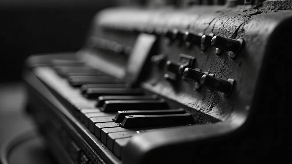Vintage accordion bellows and keys