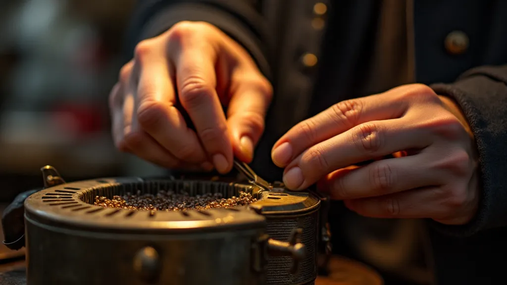 Accordion reed being repaired