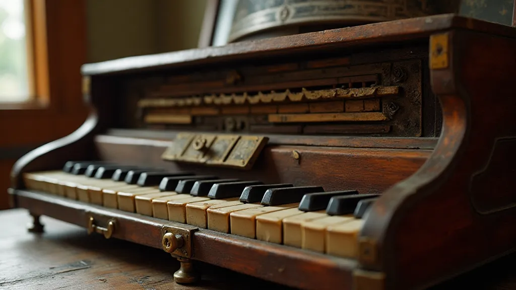 Antique accordion detailing craftsmanship