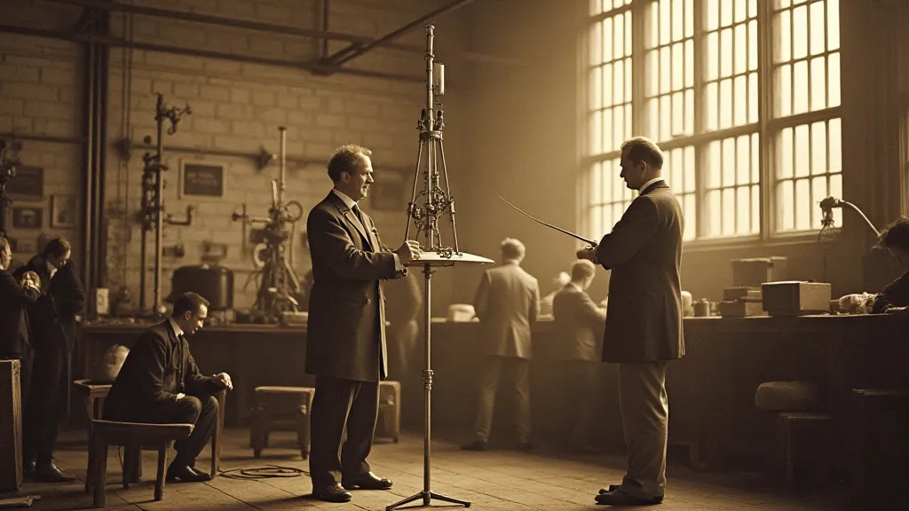 Marconi in his laboratory