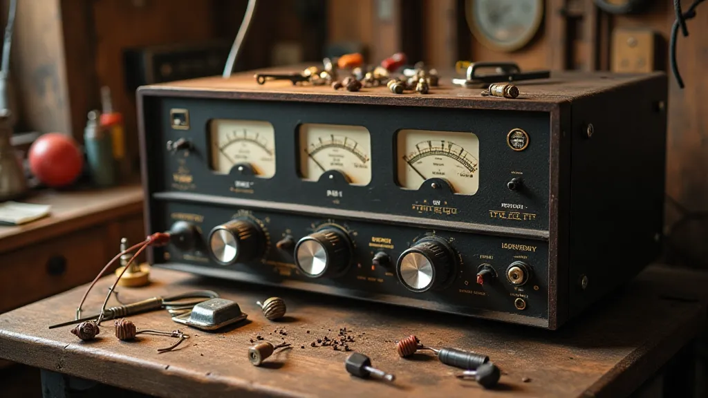 Vintage radio repair workbench