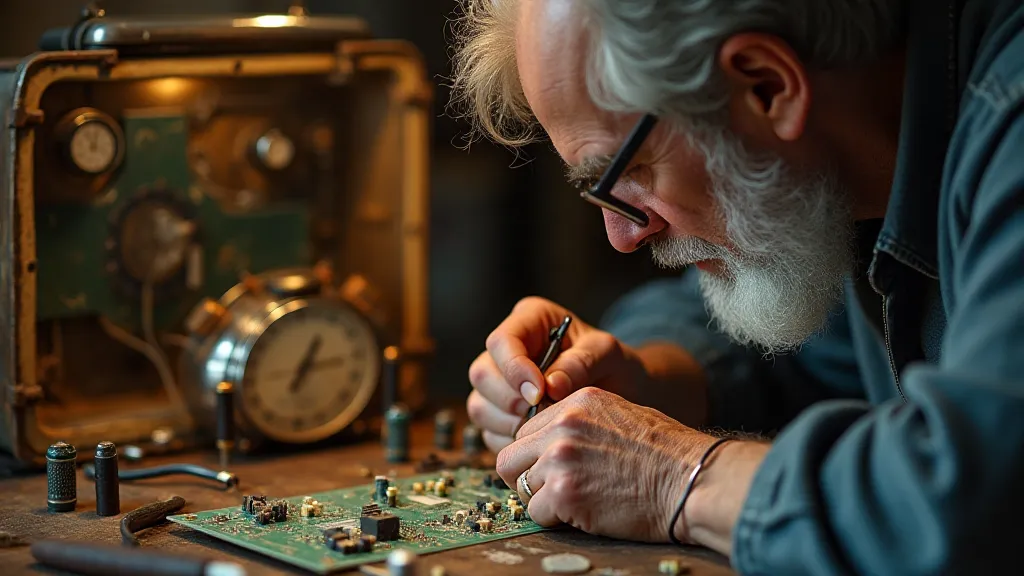 Hands soldering components