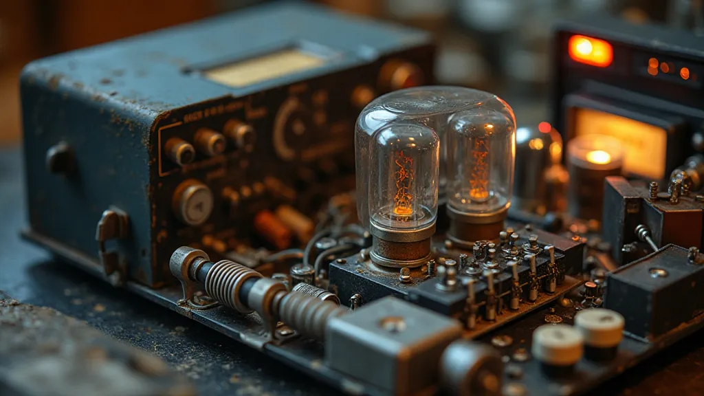 Detail of vintage transceiver